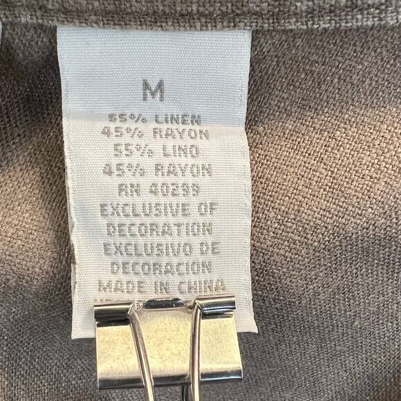 Vintage ERIKA Linen Blend 2 Pcs Outfit Shirt and Pants Women's Size Medium Brown - Picture 11 of 11